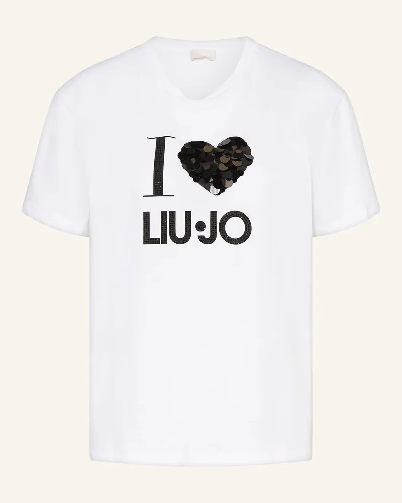 Liu Jo T-Shirt mit Pailletten Weiss