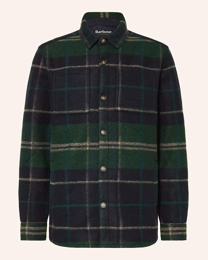 Barbour Flanell-Overshirt Gruen