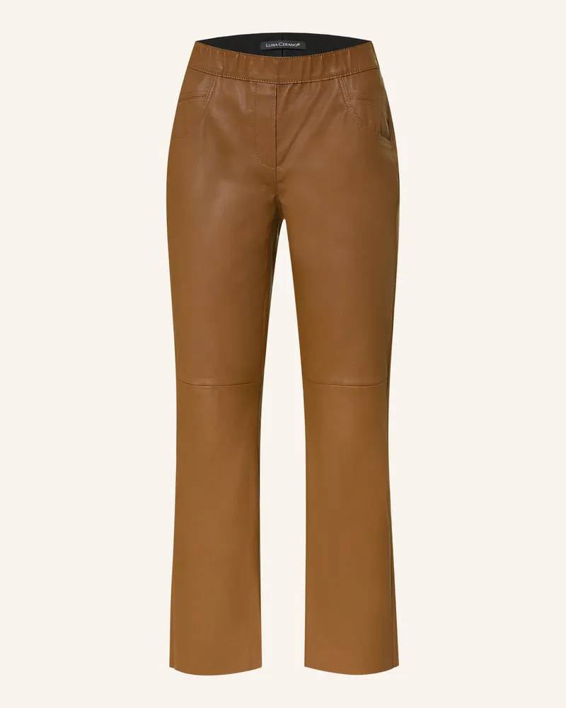 Luisa Cerano 7/8-Hose aus Leder Braun