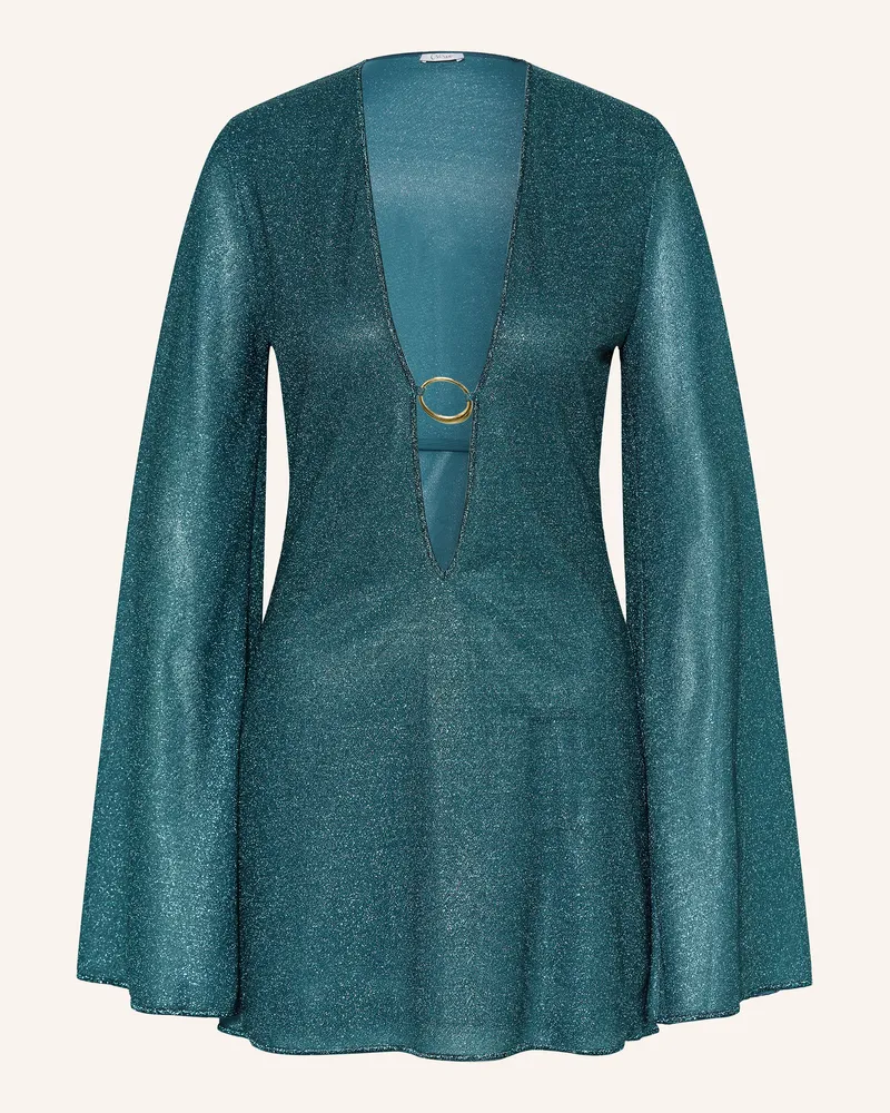Oséree Strandkleid Lumiere Mit Glitzergarn blau Petrol