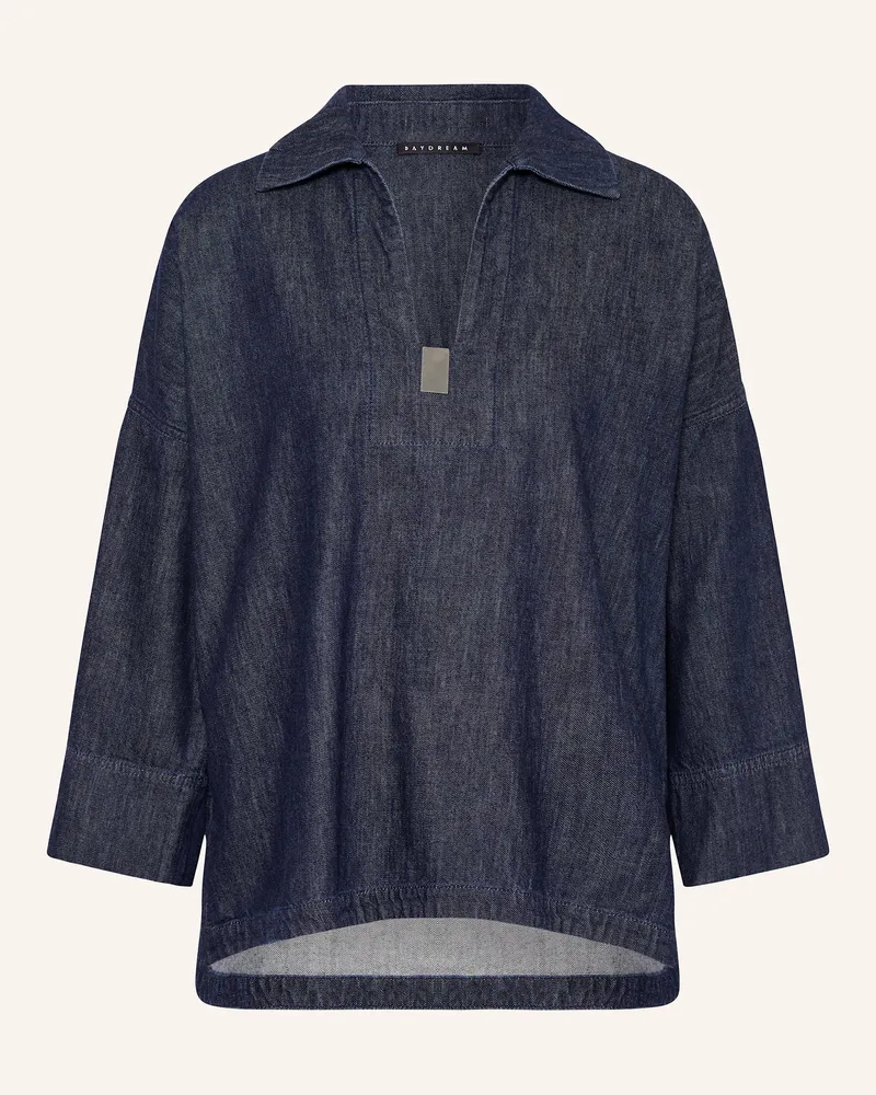 MAC Jeans Jeansbluse MALIBU mit 3/4-Arm Dunkelblau