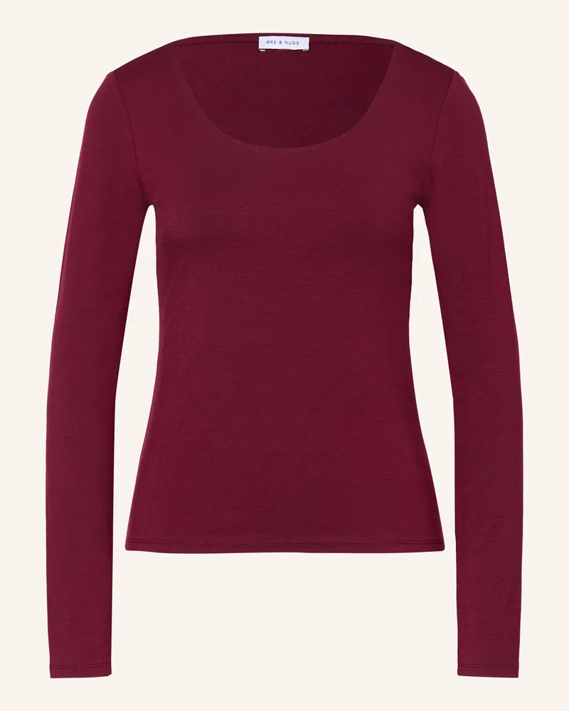 Mrs & HUGS Longsleeve rot Dunkelrot