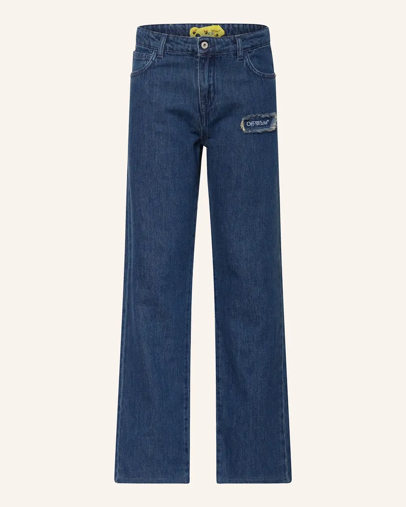 【Off-White】 Bleach Twist high-riseジーンズ High-Rise Jeans Bleach Twist in Blau - Off White | Mytheresa