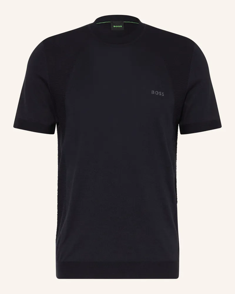 HUGO BOSS Strickshirt Momentum-Lite blau Dunkelblau