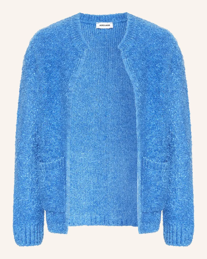 More & More Bouclé-Strickjacke Blau