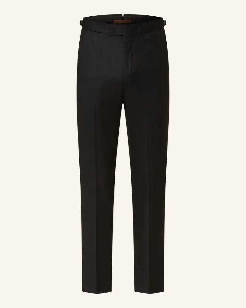 Ermenegildo Zegna Flanellhose Narrow Fit Schwarz