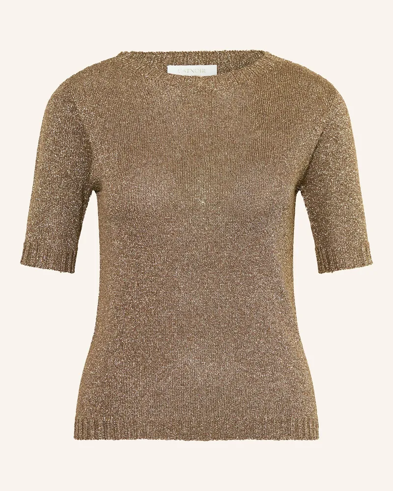 CATNOIR Strickshirt Mit Glitzergarn gold Taupe