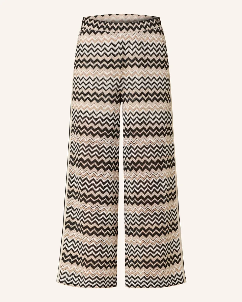 COMMA Culotte mit Galonstreifen Weiss