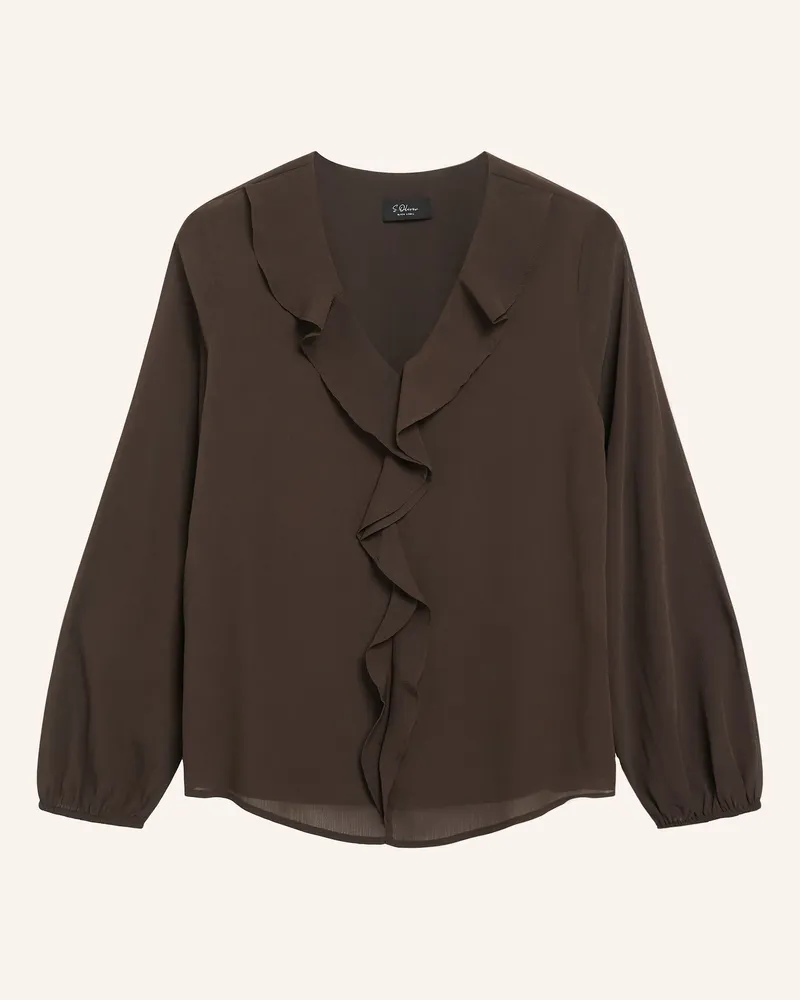 S.Oliver Blusenshirt Mit Volants braun Dunkelbraun