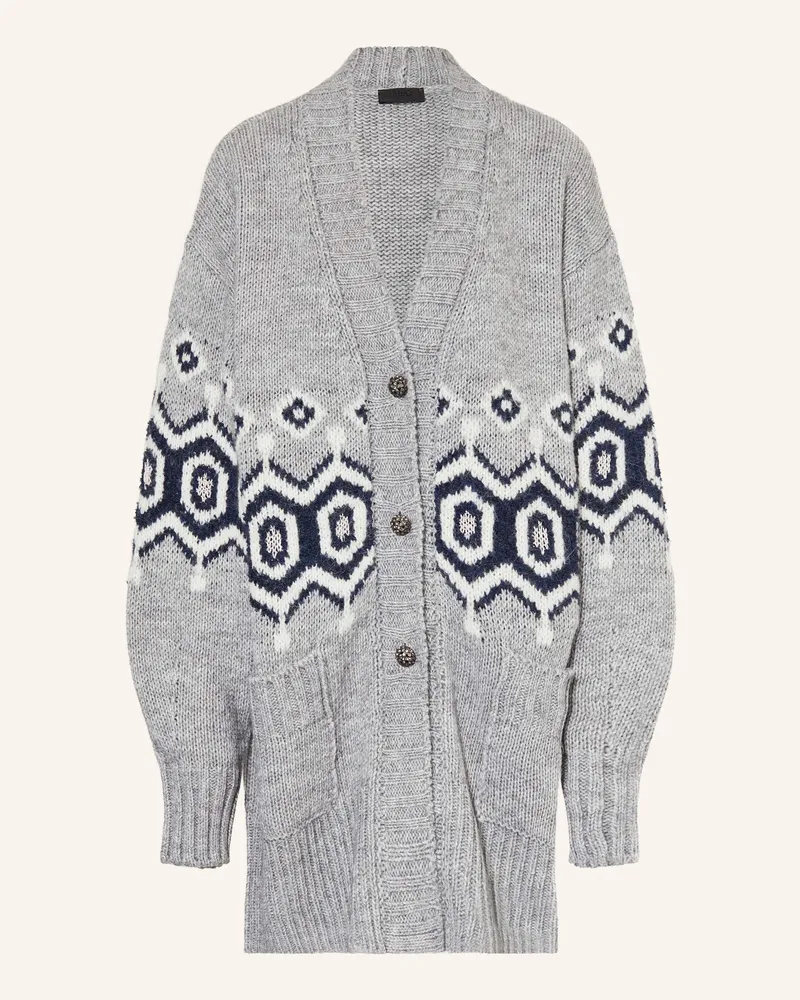 Liu Jo Strickjacke mit Glitzergarn Grau