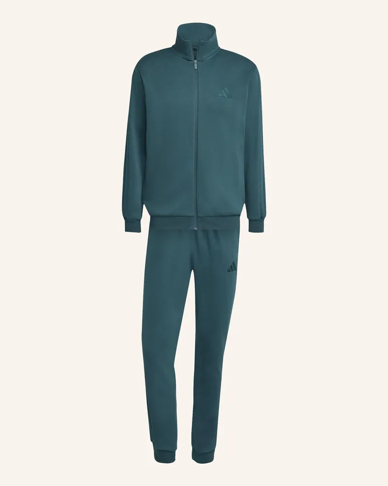 adidas SPORTSWEAR BASIC 3-STREIFEN TRAININGSANZUG Grün