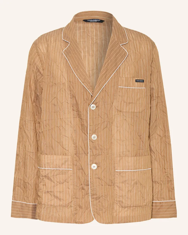 Dolce & Gabbana Sakko Regular Fit Mit Leinen beige Braun