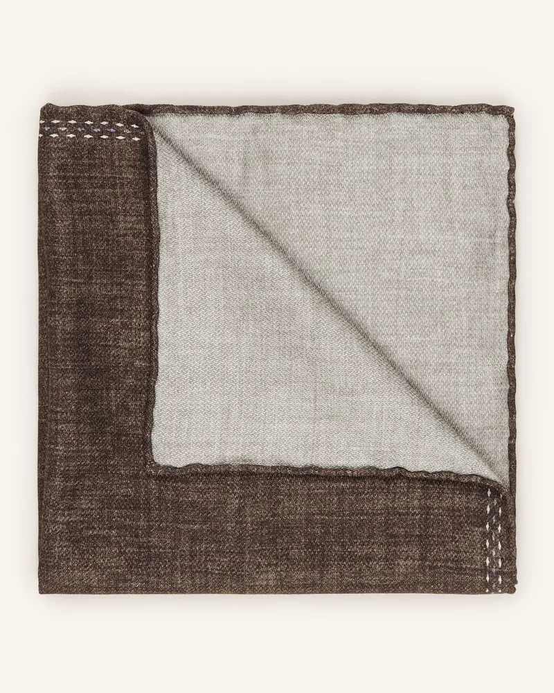 Brunello Cucinelli Einstecktuch aus Seide Braun