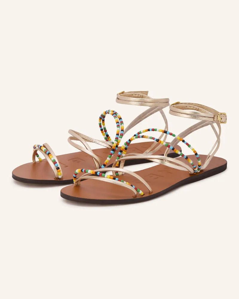 Manebí Sandalen Mit Schmuckperlen gold Gold