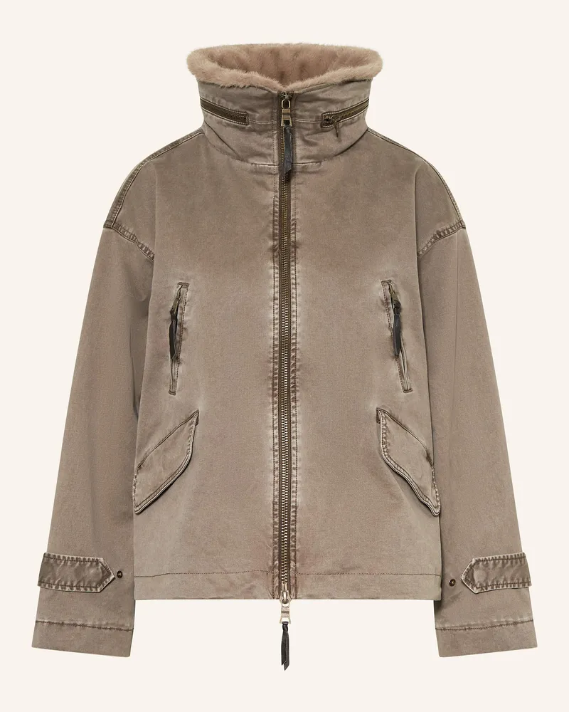Blonde No. 8 Jacke mit Kunstfell Khaki
