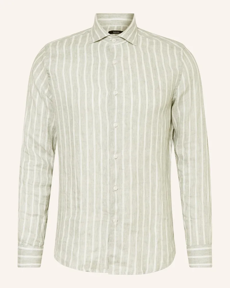 Reiss Leinenhemd Ruban Regular Fit gruen Dunkelgrün