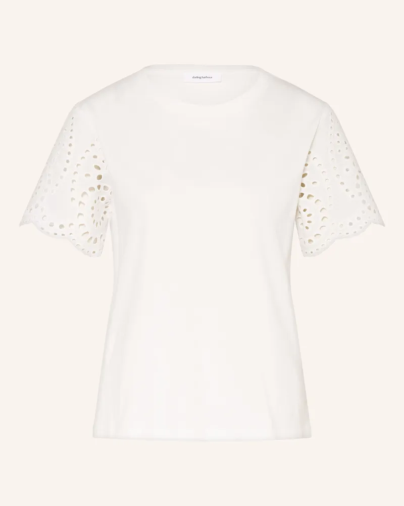 Darling Harbour T-Shirt mit Lochspitze Weiss