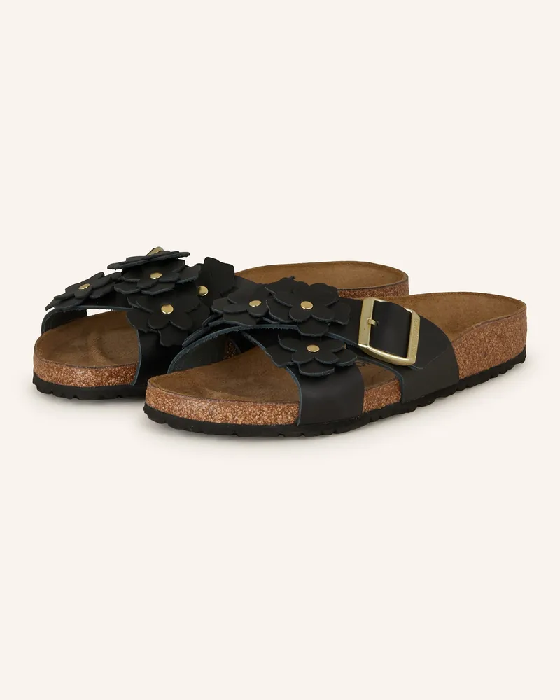 Birkenstock Pantoletten Siena Flowers Le schwarz Schwarz