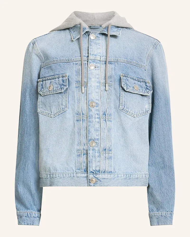 AllSaints Jeansjacke SPIRIT mit abnehmbarer Kapuze Blau