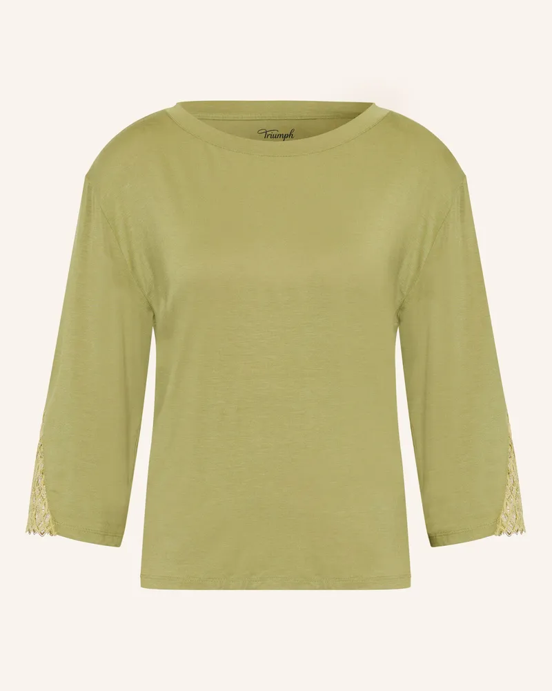 Triumph Schlafshirt AURA SPOTLIGHT mit 3/4-Arm Oliv