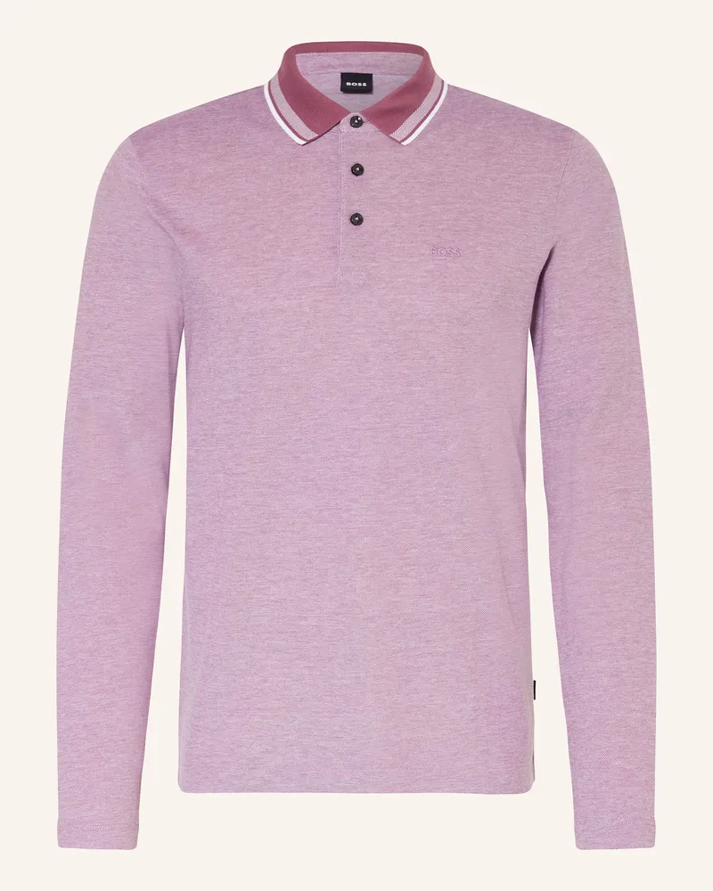 HUGO BOSS Strick-Poloshirt PITTMAN Lila