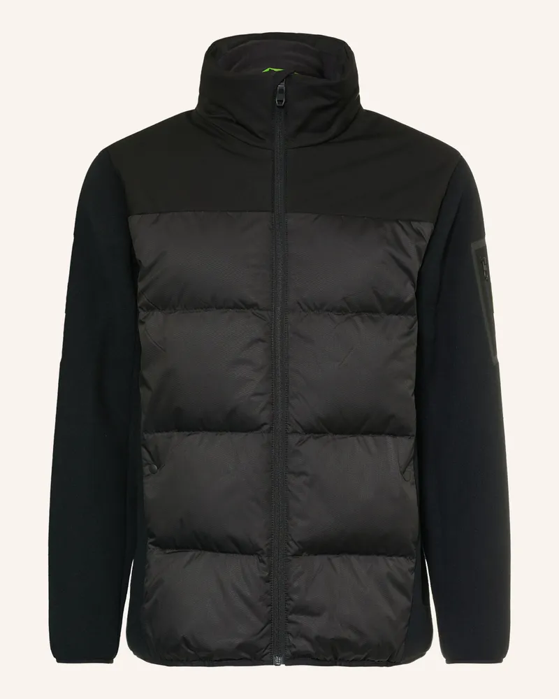 HUGO BOSS Daunenjacke Block Im Materialmix schwarz Schwarz
