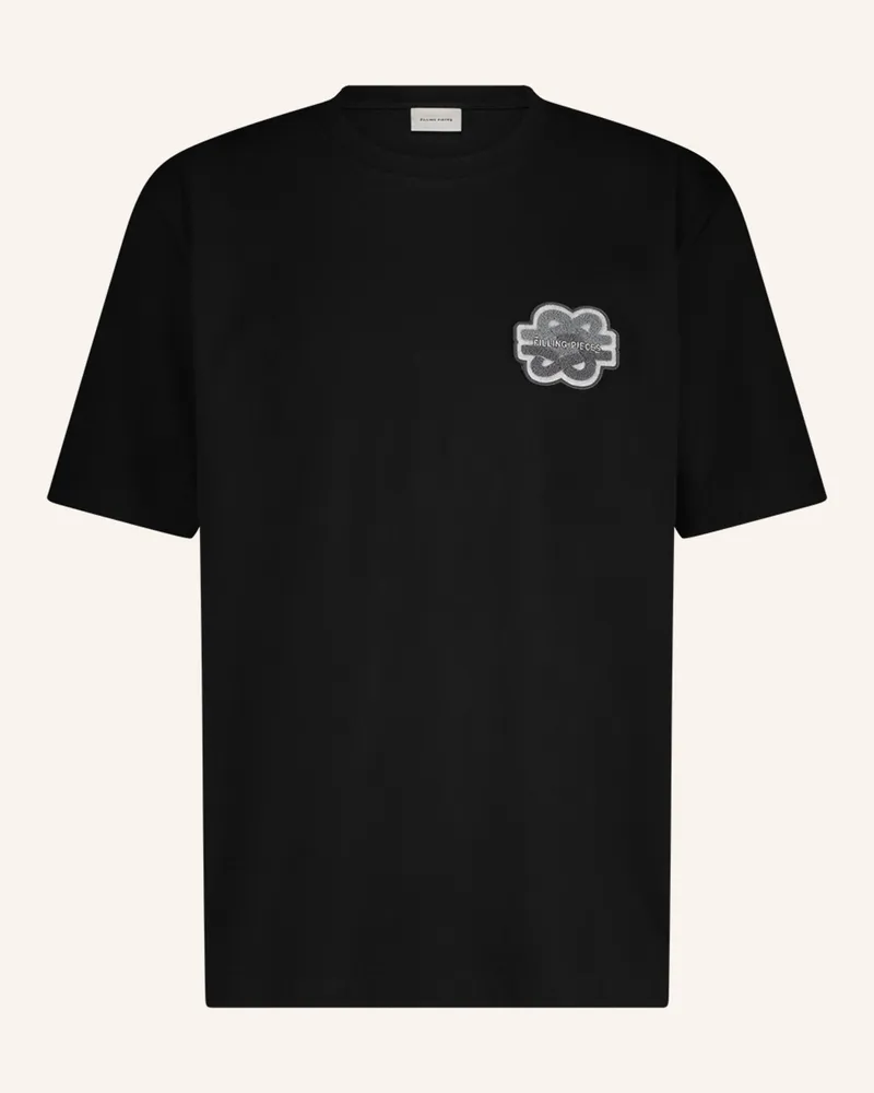 Filling Pieces T-Shirt Gowtu Tonal schwarz Schwarz