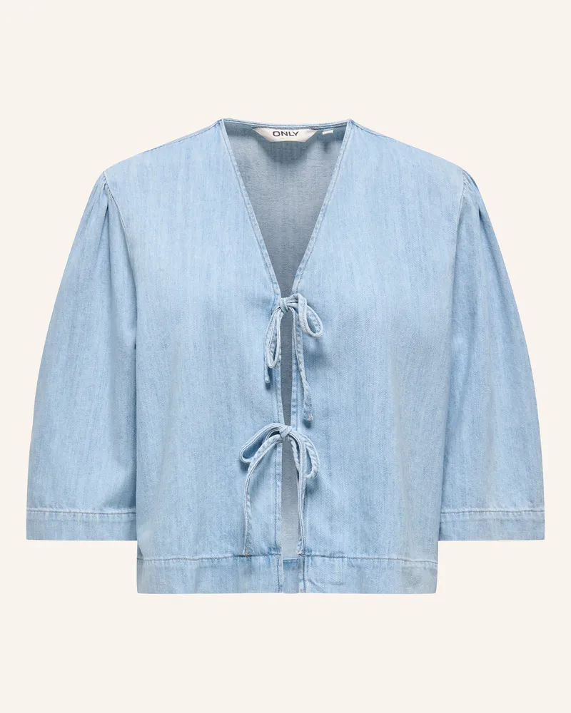 only Jeansbluse mit 3/4-Arm Hellblau