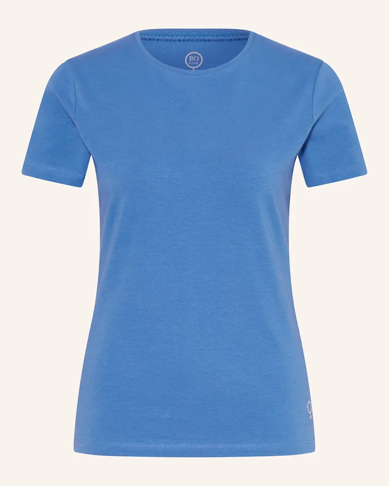 Boviva T-Shirt mit Schmucksteinen Blau