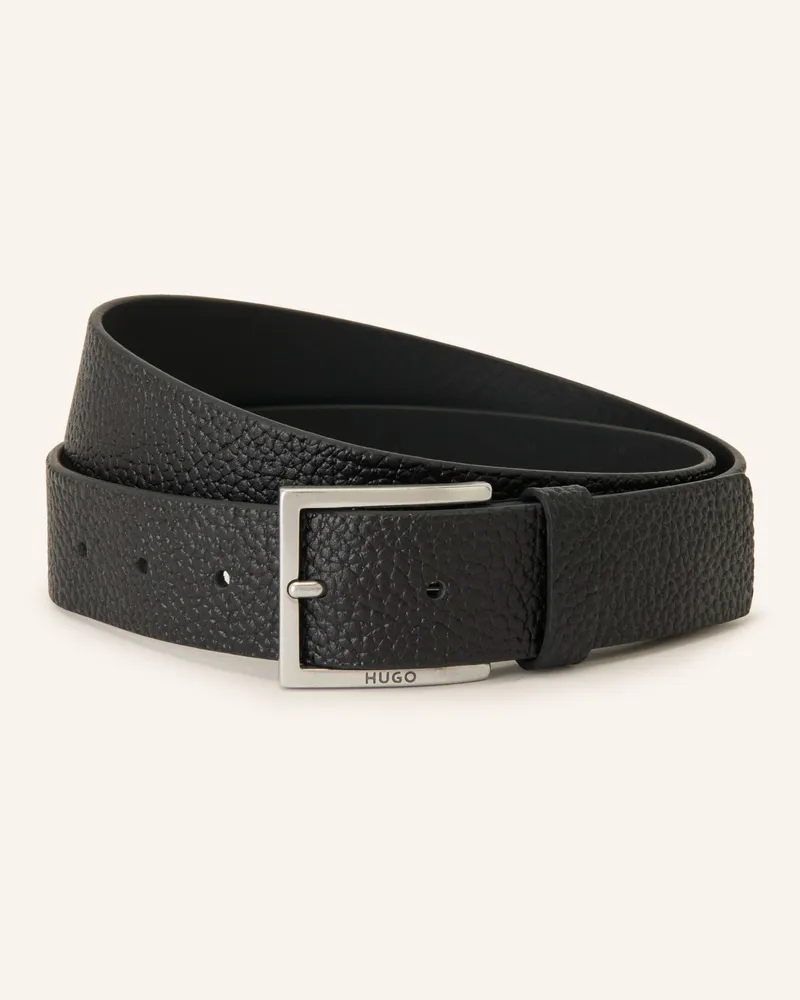 HUGO BOSS Ledergürtel Geek schwarz Schwarz
