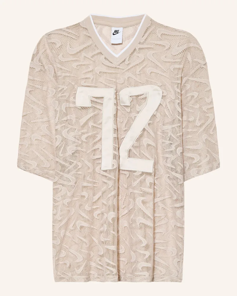 Nike Oversized-Shirt Sportswear Chill Lace Aus Mesh weiss Creme