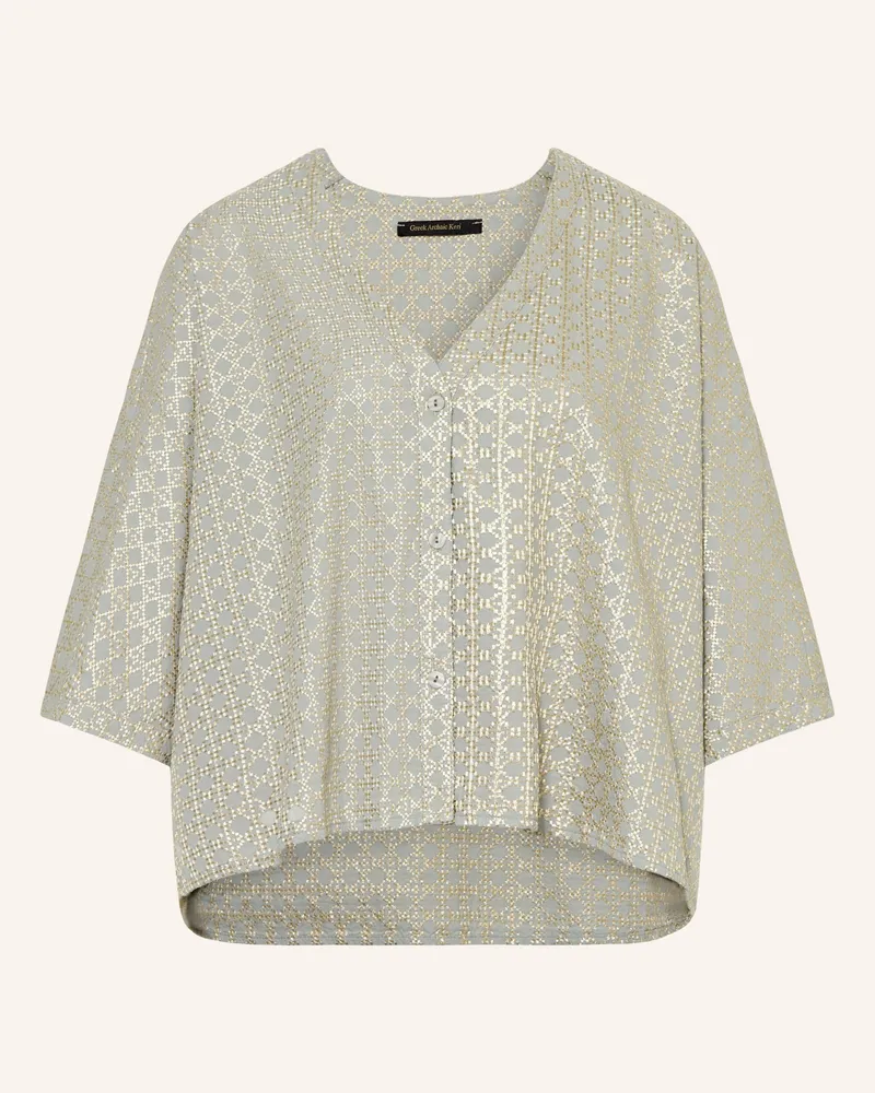 Greek Archaic Kori Bluse Mit 3/4-Arm grau Hellgrau