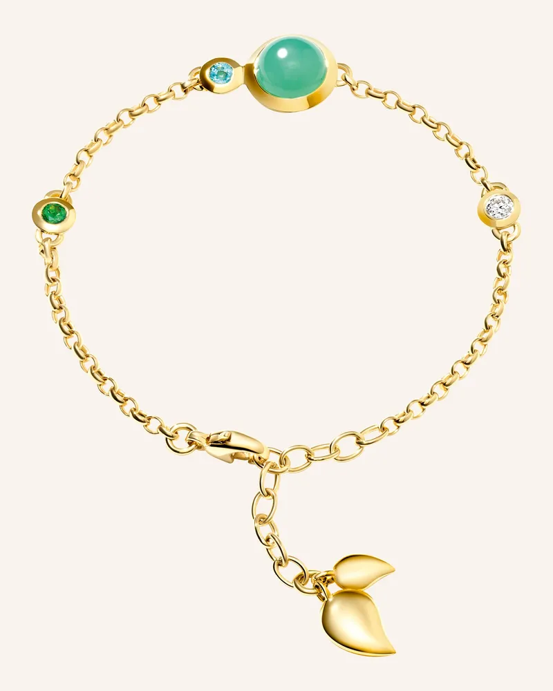 TAMARA COMOLLI Armband BRACELET BOUTON MINI CHAIN 'LAGOON' - SMALL/MEDIUM 18K Gelbgold Gold