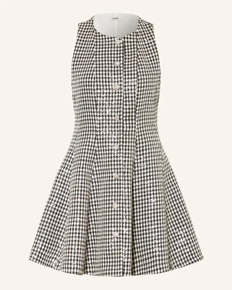 Sandro Tweed-Kleid Mit Pailletten schwarz Schwarz