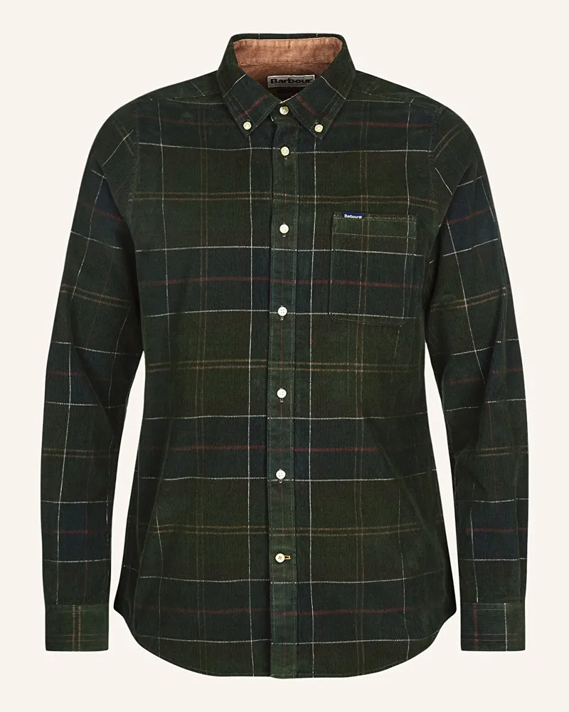 Barbour Cordhemd Blair Tailored Fit gruen Dunkelgrün