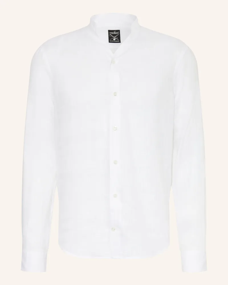 van Laack Leinenhemd VL-RUDO-K Slim Fit mit Stehkragen Weiss