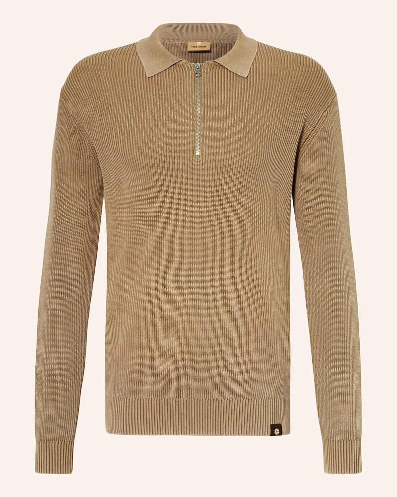 Mos Mosh Strick-Poloshirt MMGROYCE Camel
