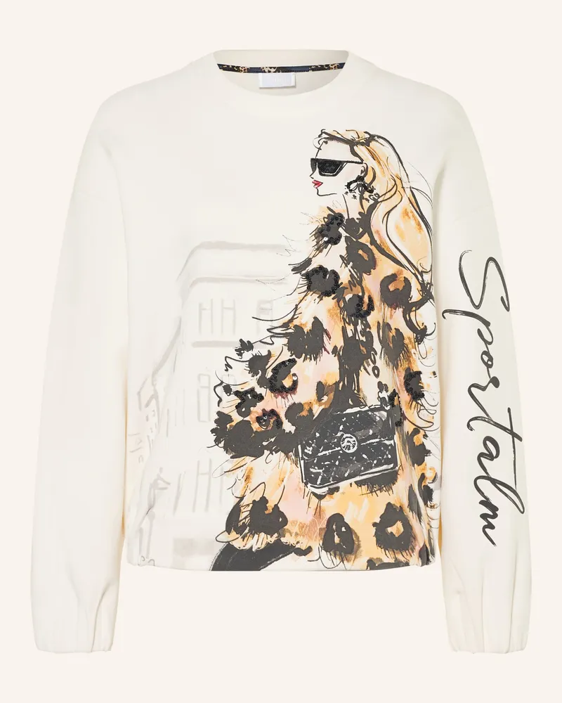 Sportalm Sweatshirt Mit Pailletten weiss Creme