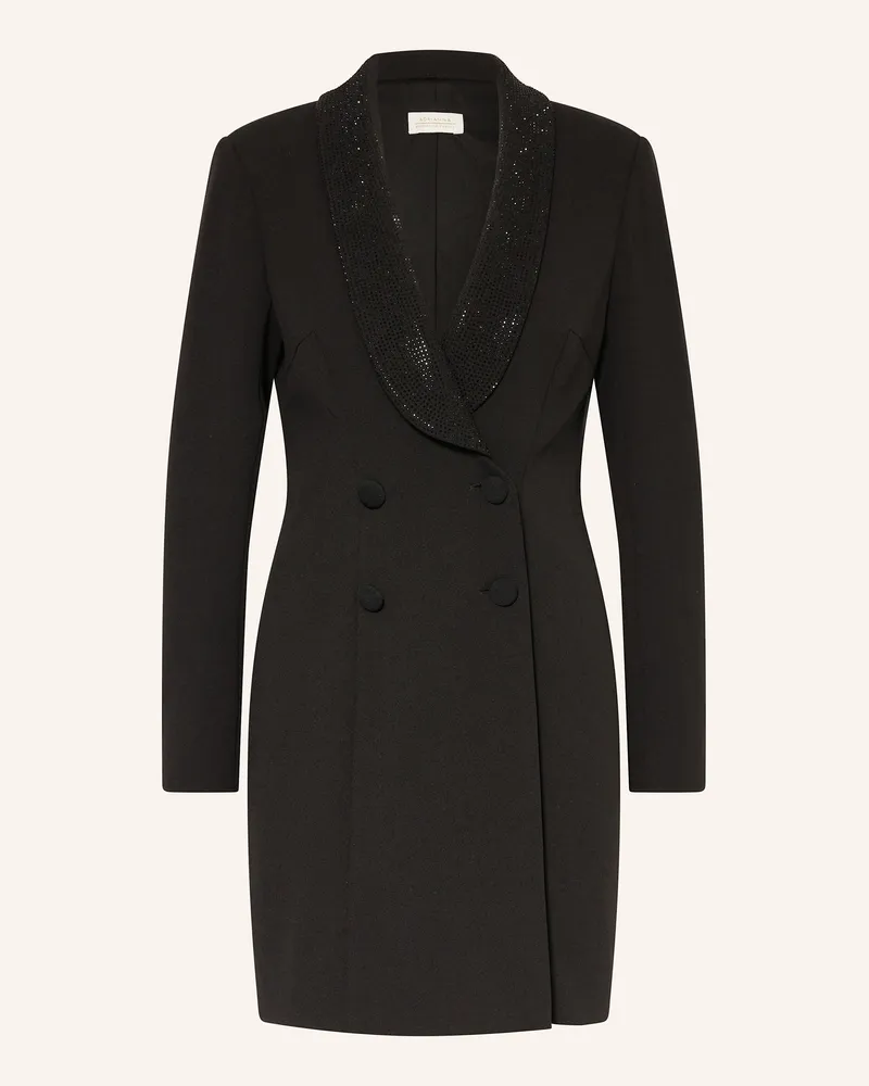 Adrianna Papell Longblazer mit Schmucksteinen Schwarz