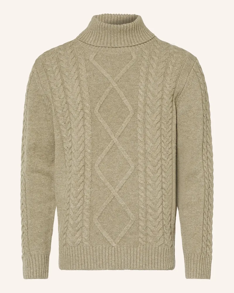 Hackett Rollkragenpullover Mit Merinowolle gruen Khaki