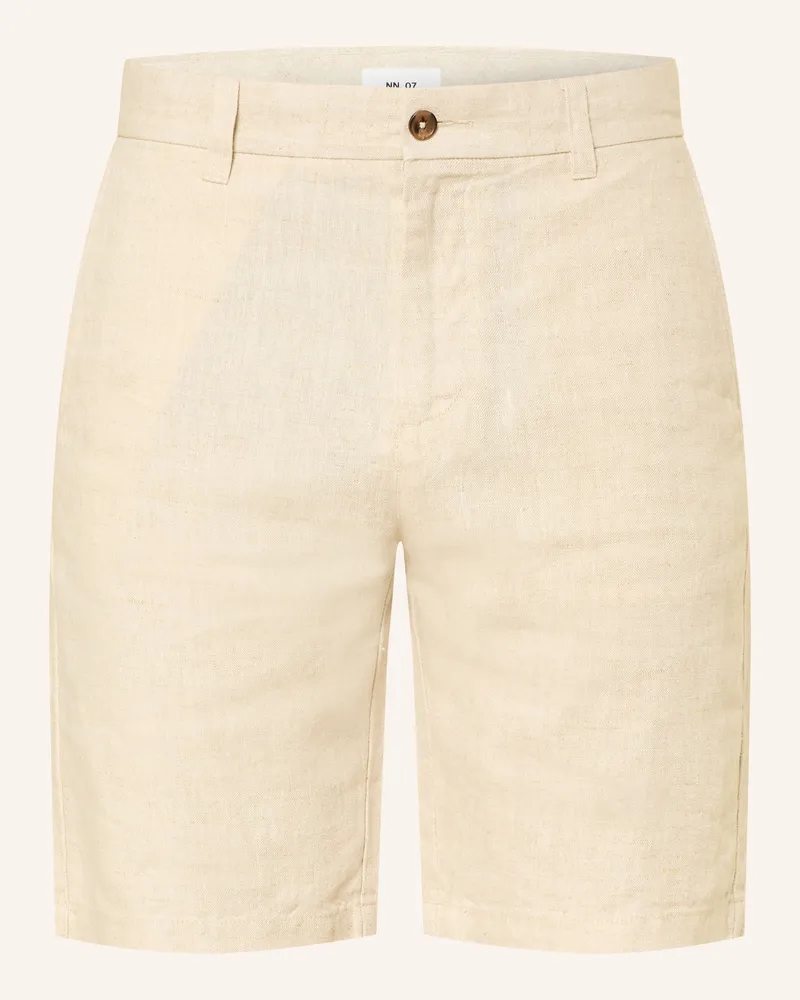 NN 07 Shorts Straight Fit aus Leinen Hellbraun