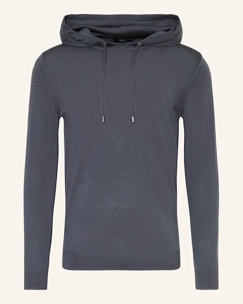 Reiss Strick-Hoodie HOLLAND Blaugrau