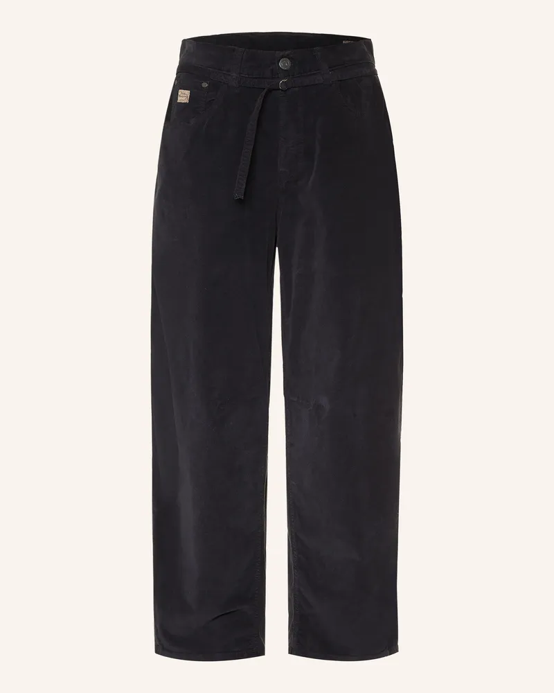 Herrlicher 7/8-Hose Barrow Belt Aus Samt blau Dunkelblau