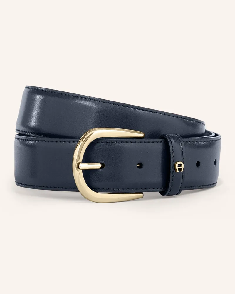 Aigner Ledergürtel Business blau Dunkelblau
