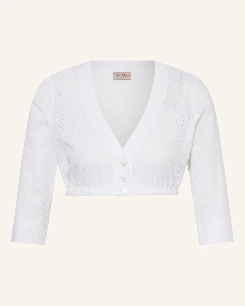 KINGA MATHE Dirndlbluse Alissa Aus Lochspitze Mit 3/4-Arm weiss Weiss