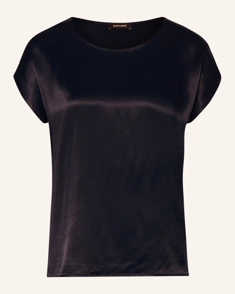 More & More T-Shirt im Materialmix Dunkelblau