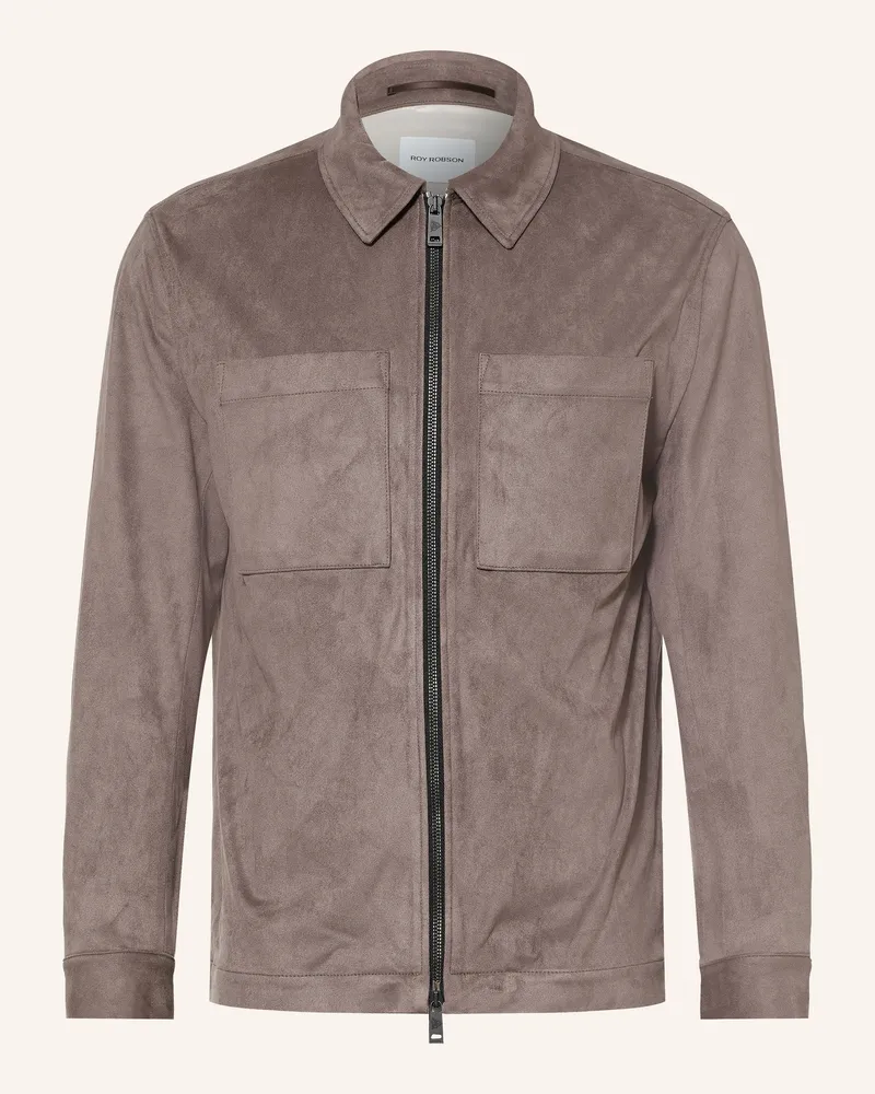 Roy Robson Overjacket In Lederoptik rot Dunkelgrau