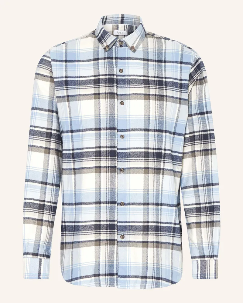 paul Flanellhemd Odin Comfort Fit blau Hellblau