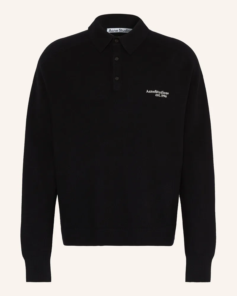 Acne Studios Strick-Poloshirt Schwarz