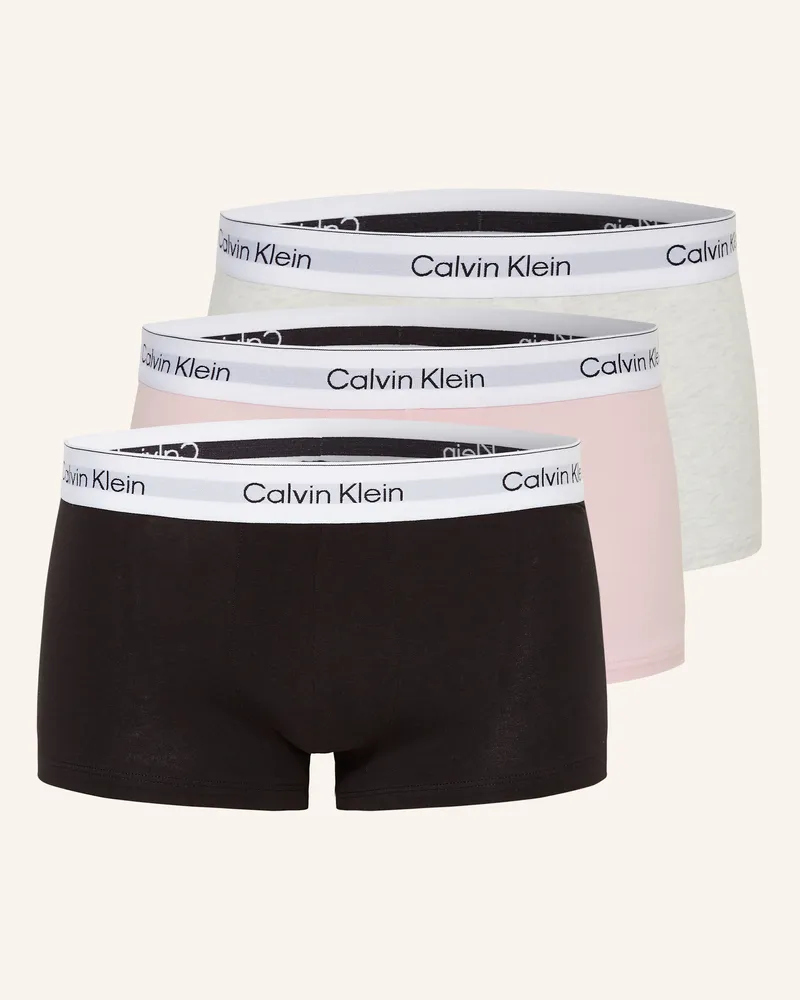 Calvin Klein 3er-Pack Boxershorts Icon Cotton Stretch Low Rise rosa Ecru